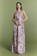 Nur Karaata Coastal Glow Maxi Dress featuring a flowing silhouette and ocean-inspired design perfect for summer occasions.