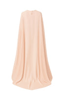 Nazlı Ceren Reya chiffon cape in cloud pink, lightweight jacket with flowy fabric and elegant design, perfect for layering.