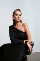 Black UMBRA TOP by Acaria Studio, stylish women's top featuring a sleek design and comfortable fit, shown in the image.