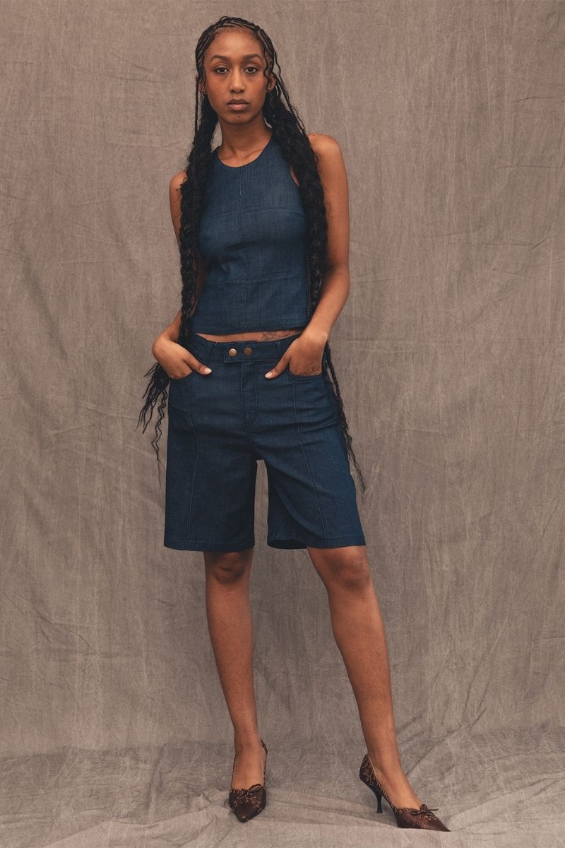 EMMA BLUE DENIM SHORTS - CULT MIA