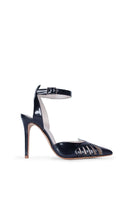 Black Terry de Havilland Maya heels with pointed toes and stiletto heels, stylishly displayed on a neutral background.