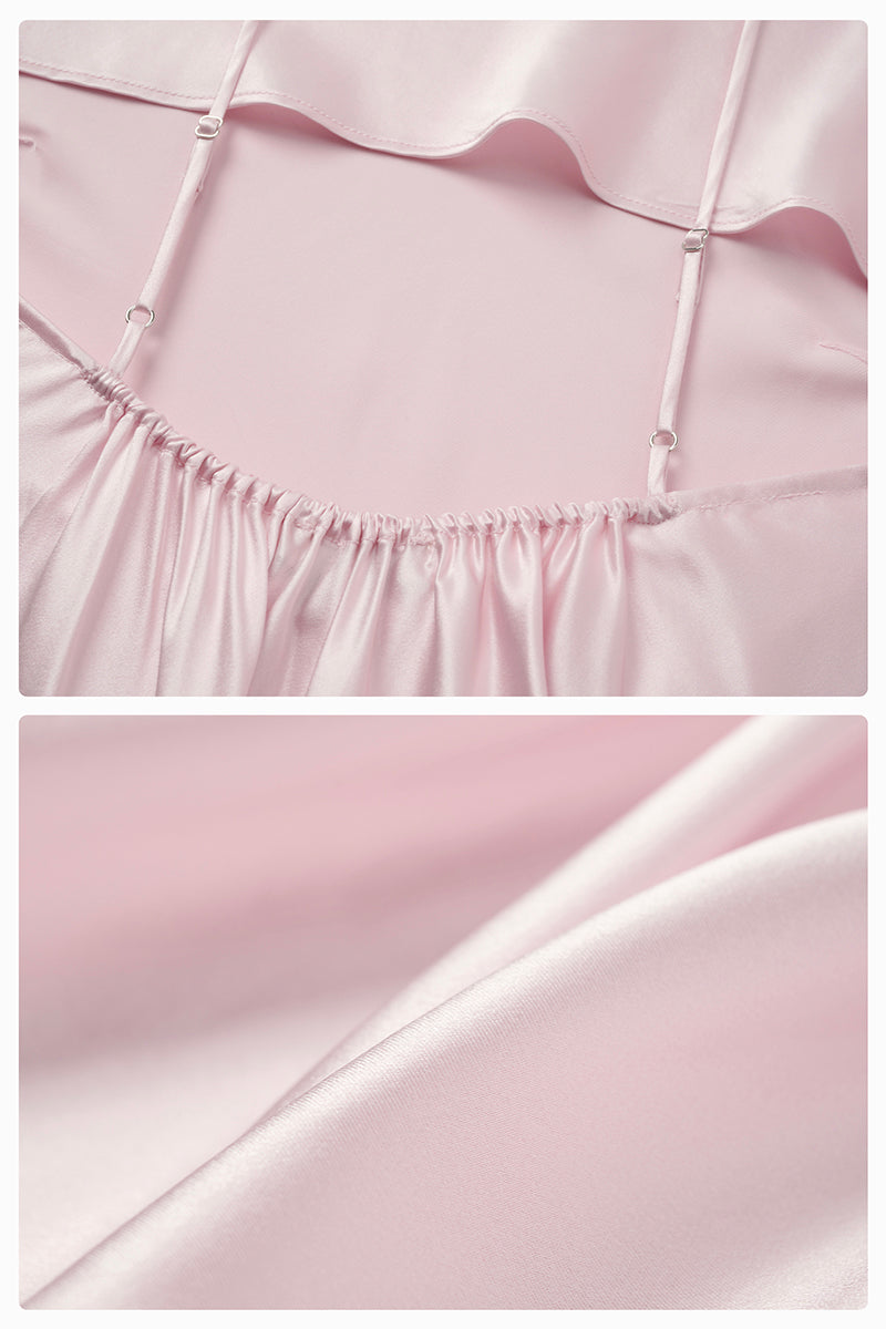 Pink Little Heart strap nightgown by Not Just Pajama with a cute heart design and adjustable straps, perfect for comfortable sleepwear.
