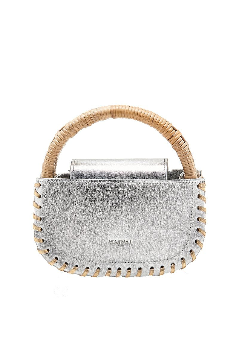 GAL SILVER TOP HANDLE BAG - CULT MIA