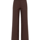 SÉLONE Oris wide-leg trousers in chocolate fabric, showing the full length with a high waist and relaxed fit style.
