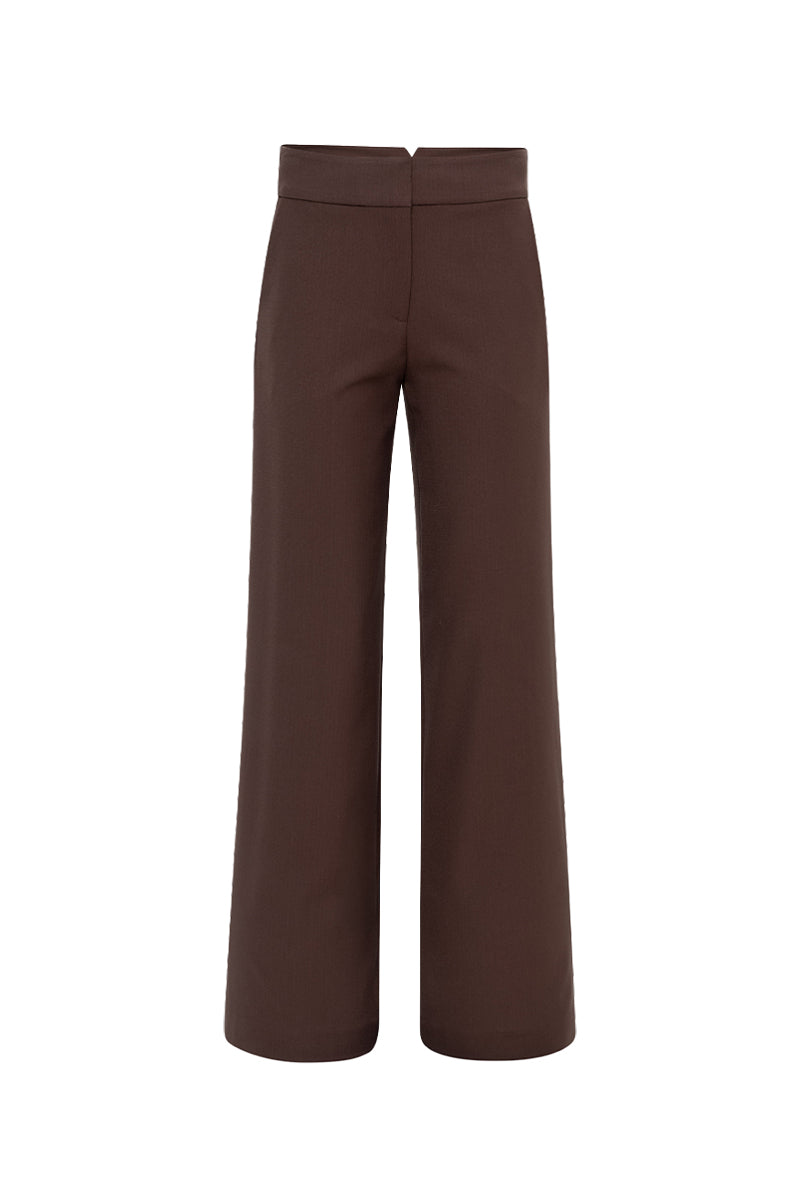 ORIS WIDE-LEG TROUSERS IN CHOCOLATE