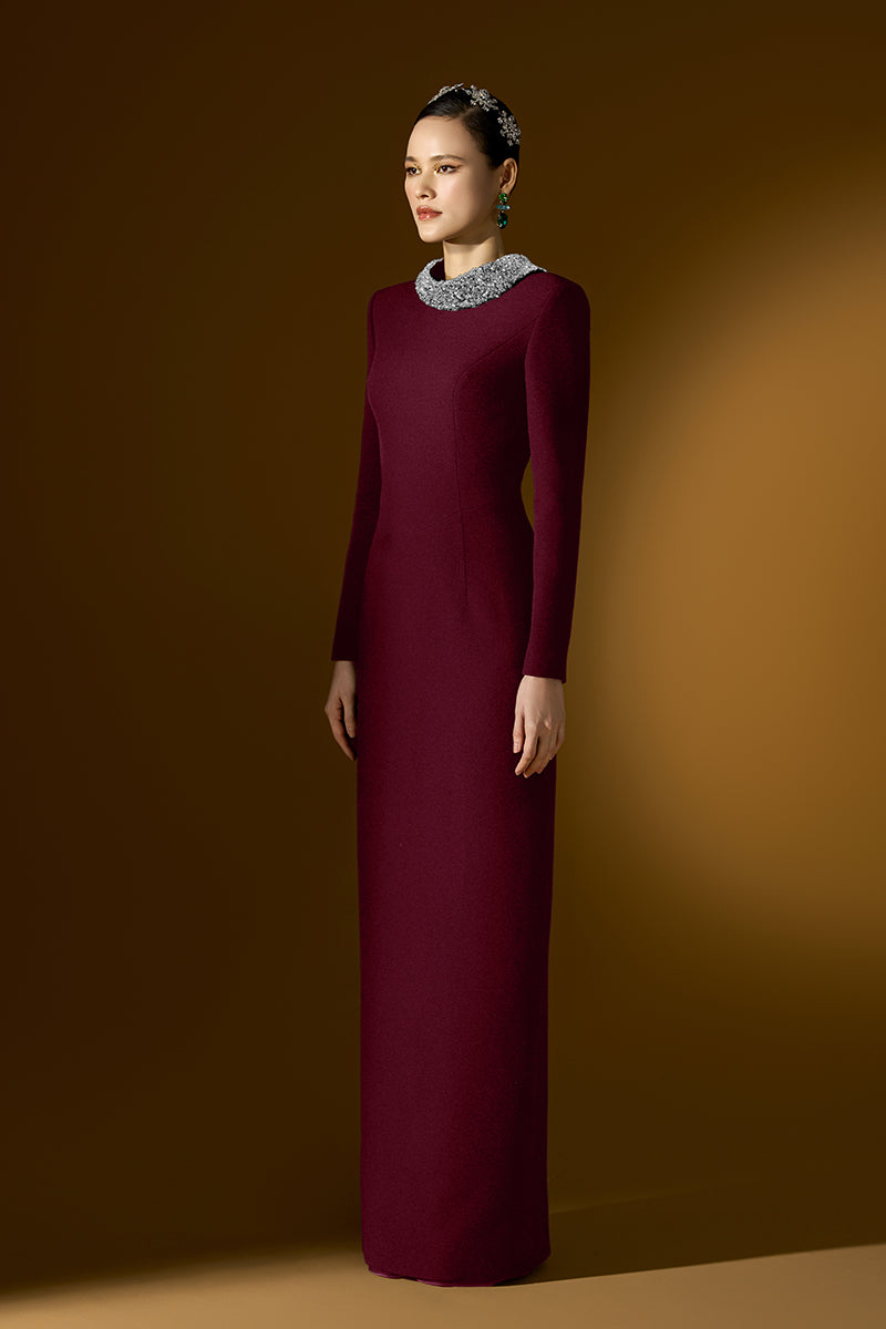 long sleeve scuba dress Lexi Scuba Crepe Long Sleeve Dress