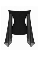Lili Blanc Flow Veil Top featuring lightweight, sheer fabric with flowing design and delicate details.