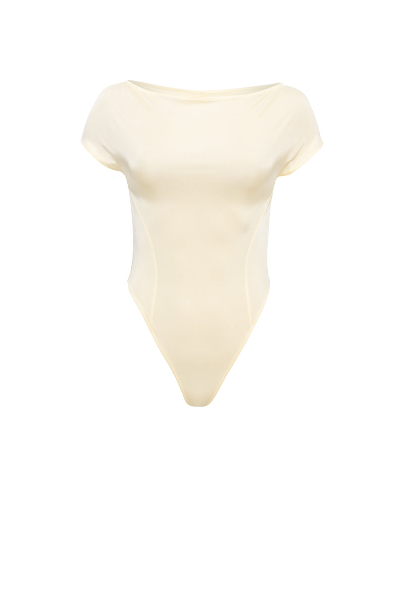AUREON CUT-OUT BODYSUIT IN BUTTER YELLOW