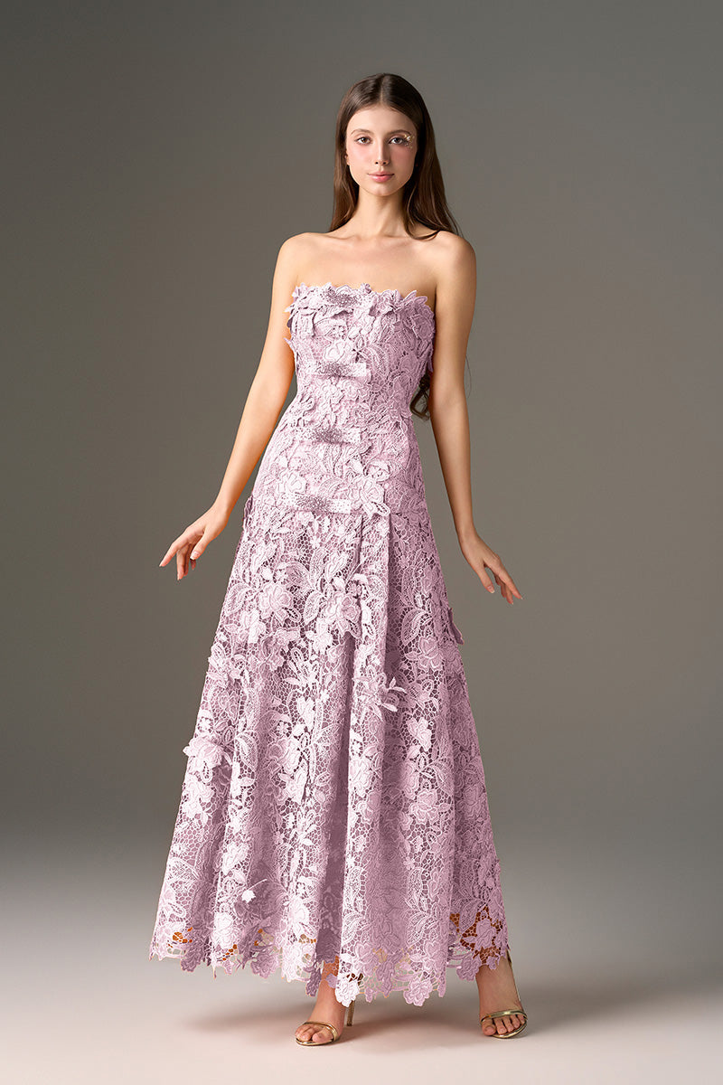lilac strapless maxi dress Arielle Purple Maxi Dress