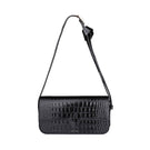 Vikele Studio Katrine black croco shoulder bag with sleek design and textured crocodile pattern, perfect for stylish everyday use.