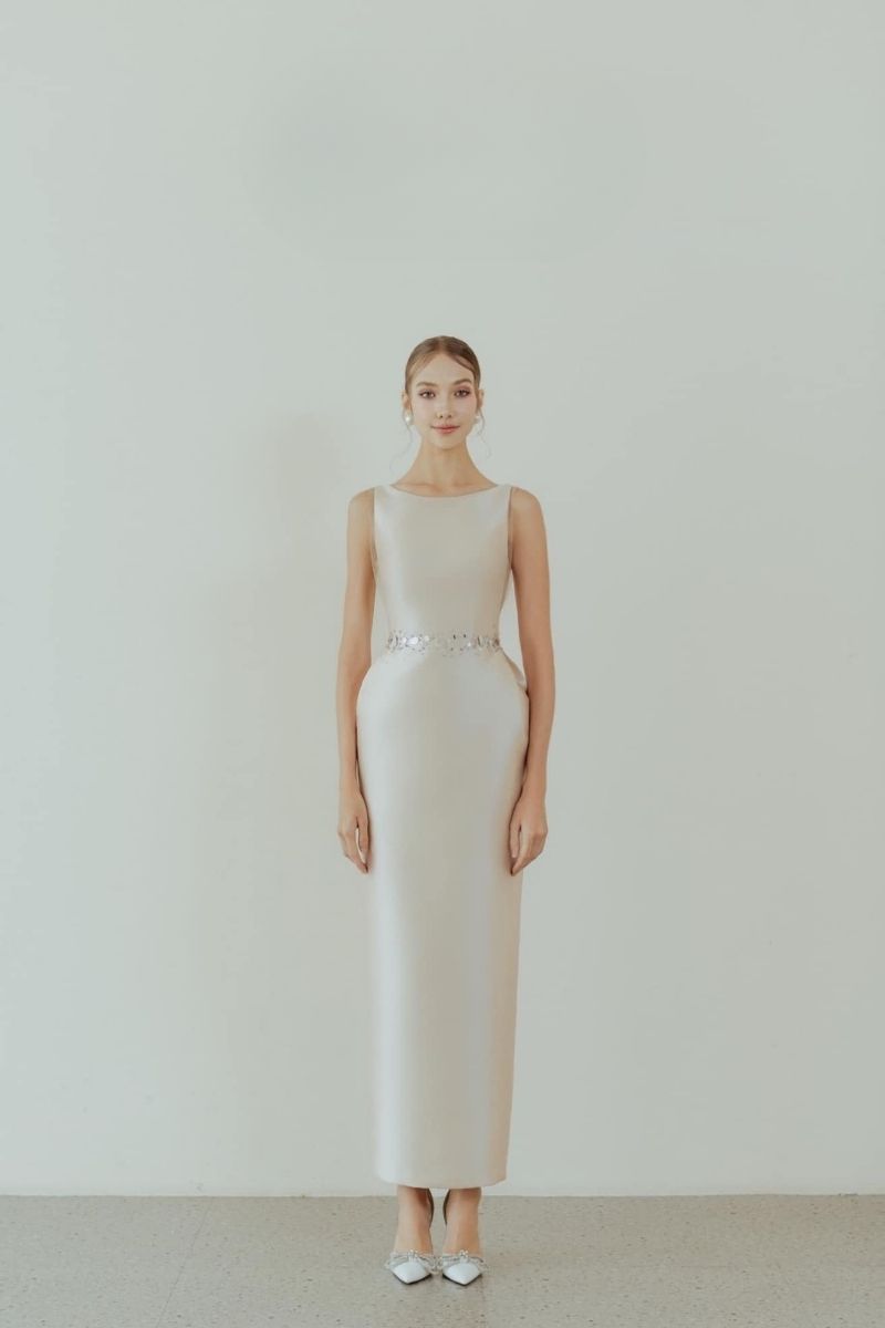 CHARMING BEADED PENCIL MAXI DRESS - CULT MIA