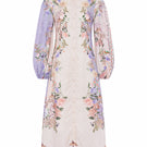 BY HAÓ Floréa midi dress in Jardin pattern, featuring floral design and elegant midi length, perfect for stylish occasions.