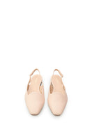 VIKELLE STUDIO blush nude slingback flats sandals with open heel and strap, stylish and comfortable for everyday wear.