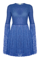 Liya blue fringe top featuring flowy fabric and stylish fringe details, perfect for casual or trendy outfits.