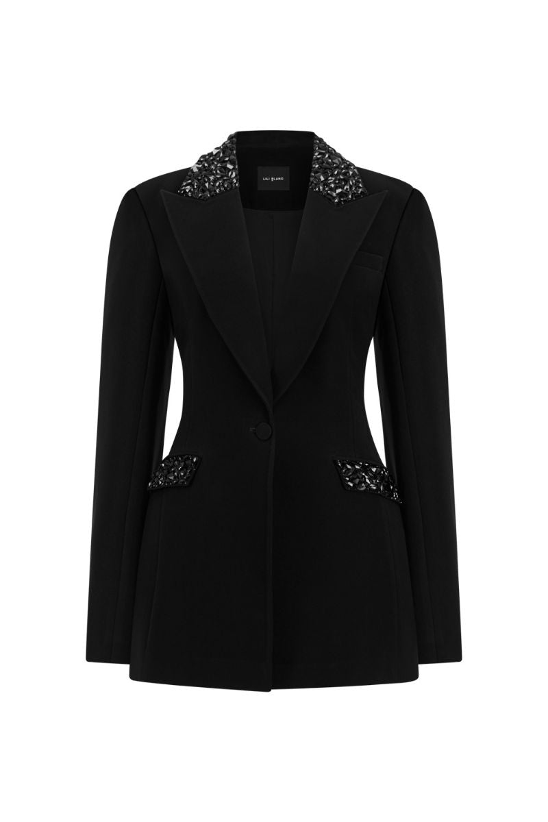 بليزر أنيق مصمم بصف واحد من الأزرار