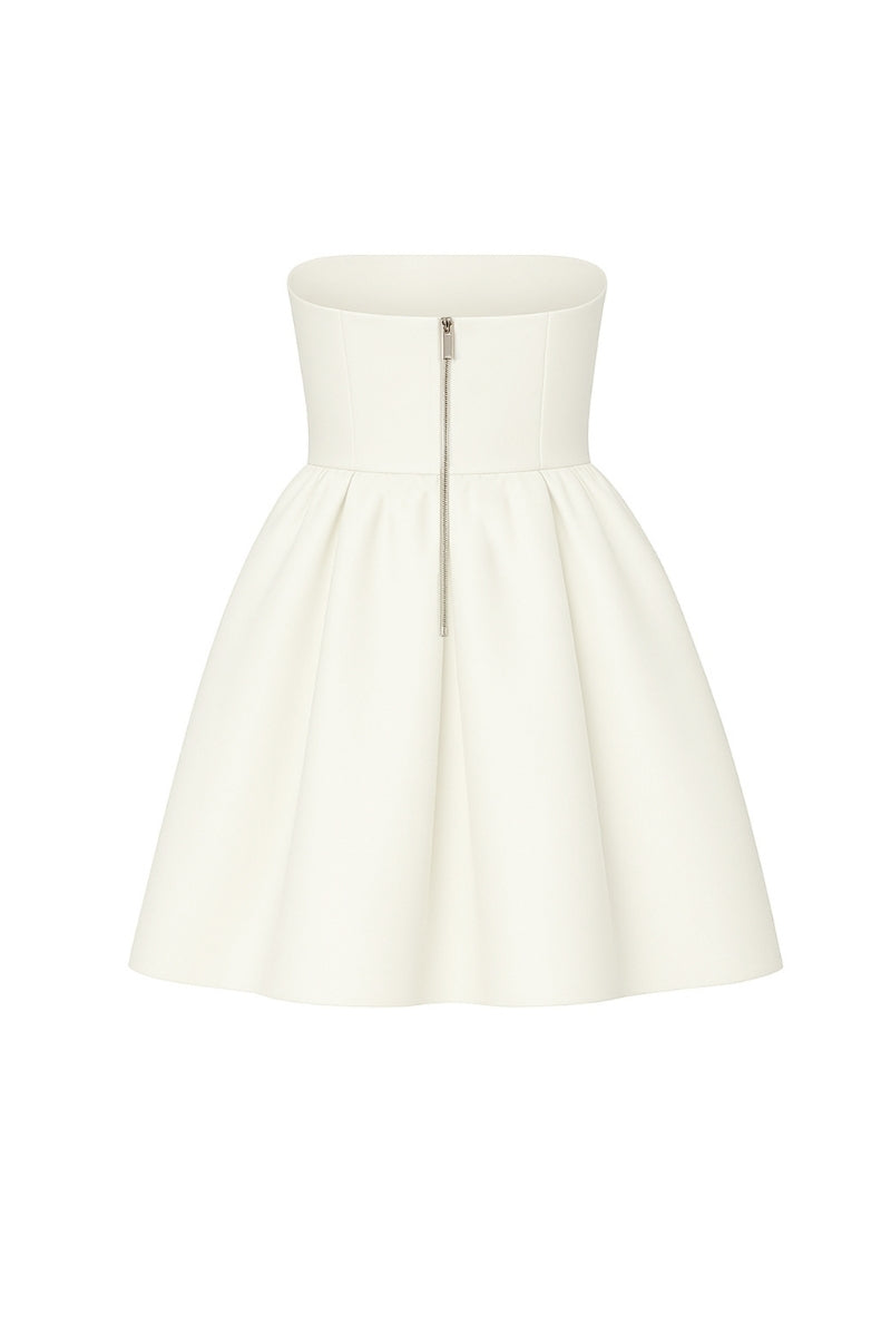 Nazlı Ceren Freya mini dress in Vanilla Ice, stylish sleeveless mini dress with a fitted silhouette and soft fabric.