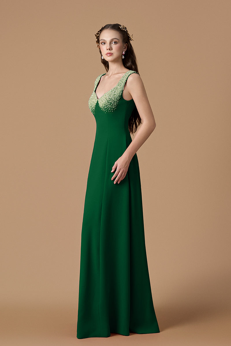 silk crepe dress Devon Black low back maxi in 100% silk. La Collection Angelina Dress