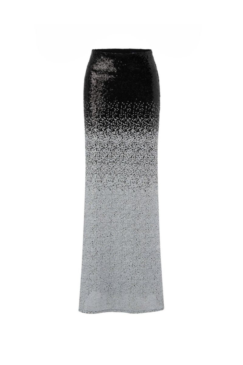 Arti Apparel Shannon midi skirt in flowy fabric with a high waist and elegant midi length, displayed on a neutral background.