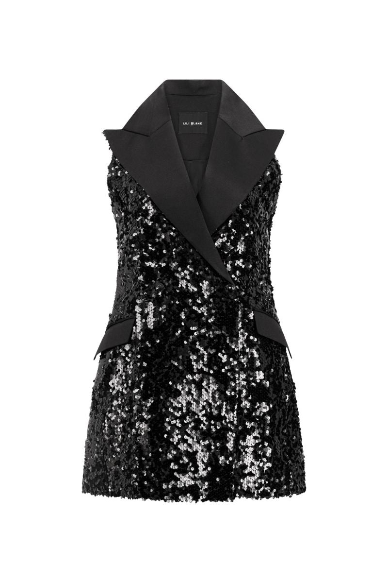 SLEEVELESS SEQUIN MINI DRESS