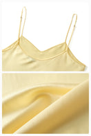 Yellow slip dress for women from Not Just Pajama, featuring a timeless design in butter yellow, perfect for nightwear or lounging.