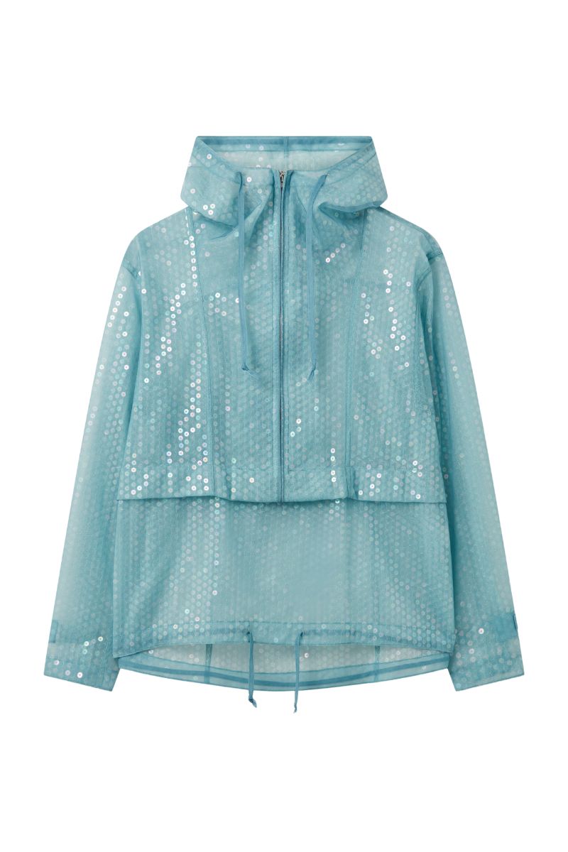 POP TULLE SPORTS JACKET IN BLUE MIX - CULT MIA
