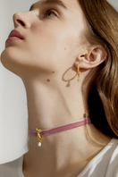 Peracas Lily Hoops earrings, gold-tone hoop earrings with a delicate lily flower design, stylish jewelry for women