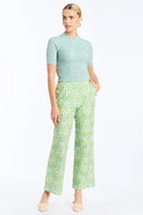 Mestiza New York Antonella pants in Trellis Verte with a stylish, patterned design and tailored fit displayed on a model.