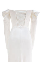 Elegant CULT MIA X Monetre draped gown featuring flowing fabric and sophisticated design, perfect for formal occasions.