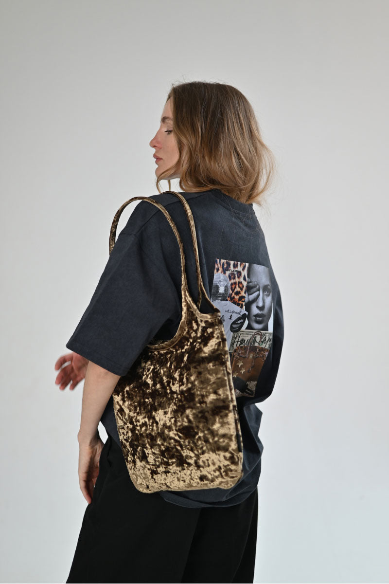 Taupe GIGI shoulder bag by VIKELE STUDIO featuring a sleek design and soft leather material.