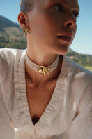 Peracas Paola ivory choker necklace featuring a sleek, minimalist design on a neutral background.