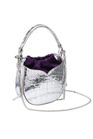 Silver Maria mini top handle bag by Vikele Studio with a sleek, compact design and elegant silver finish.