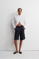 Gray ICONIC shirt by Acaria Studio featuring a classic fit, long sleeves, and subtle stitching details.