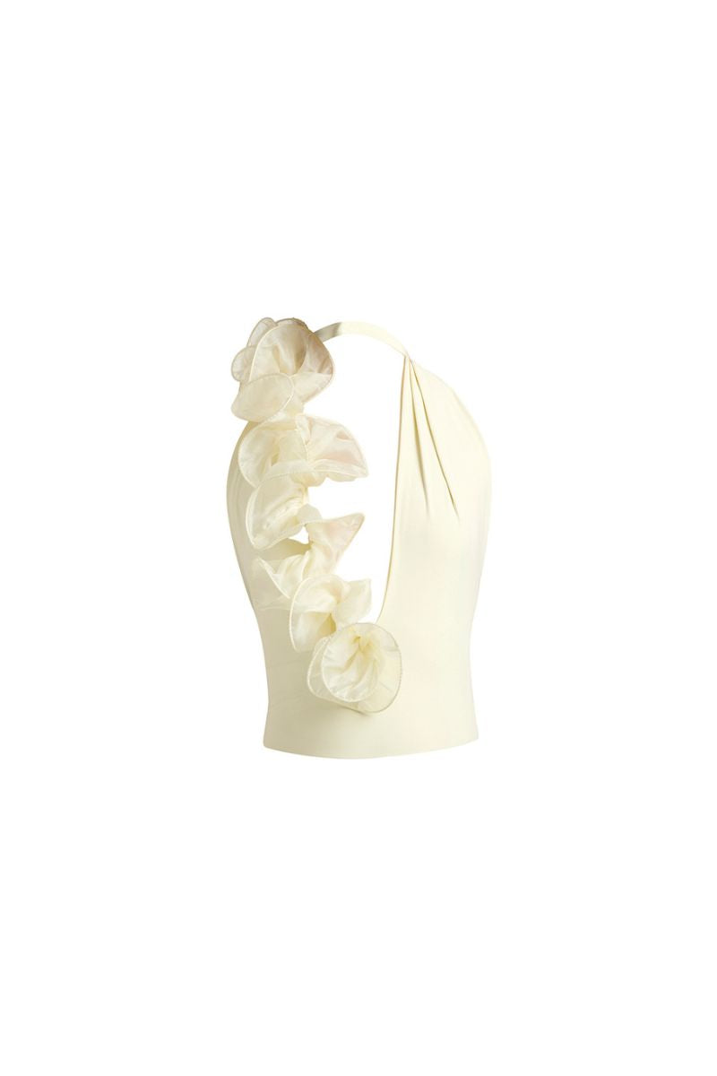 Deme By Gabriella Peony Top in Butter Yellow, stylish sleeveless blouse with a relaxed fit and soft fabric, perfect for casual wear.