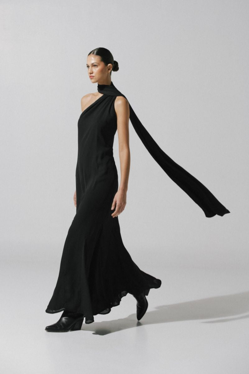 maxi black casual dress Miss Circle Raelyn Black and White Business Casual Maxi Dress M