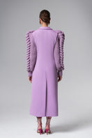 Liya statement sleeves lilac coat with voluminous sleeves and tailored design, stylish outerwear for a fashionable look.