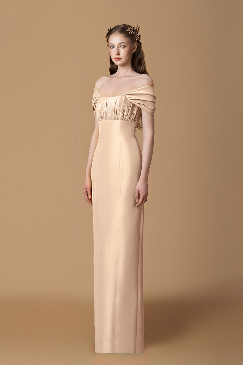 TAFFETA SILK LINED MAXI DRESS IN CREAM | CULT MIA | I.H.F TAFFETA SILK LINED MAXI DRESS IN CREAM | CULT MIA | I.H.F