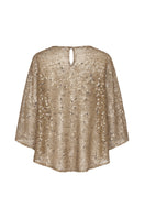 Nazlı Ceren VIONA crochet cape in antique bronze, featuring intricate crochet patterns and elegant drape, perfect for stylish layering.