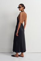 JILL SATIN SKIRT IN BLACK