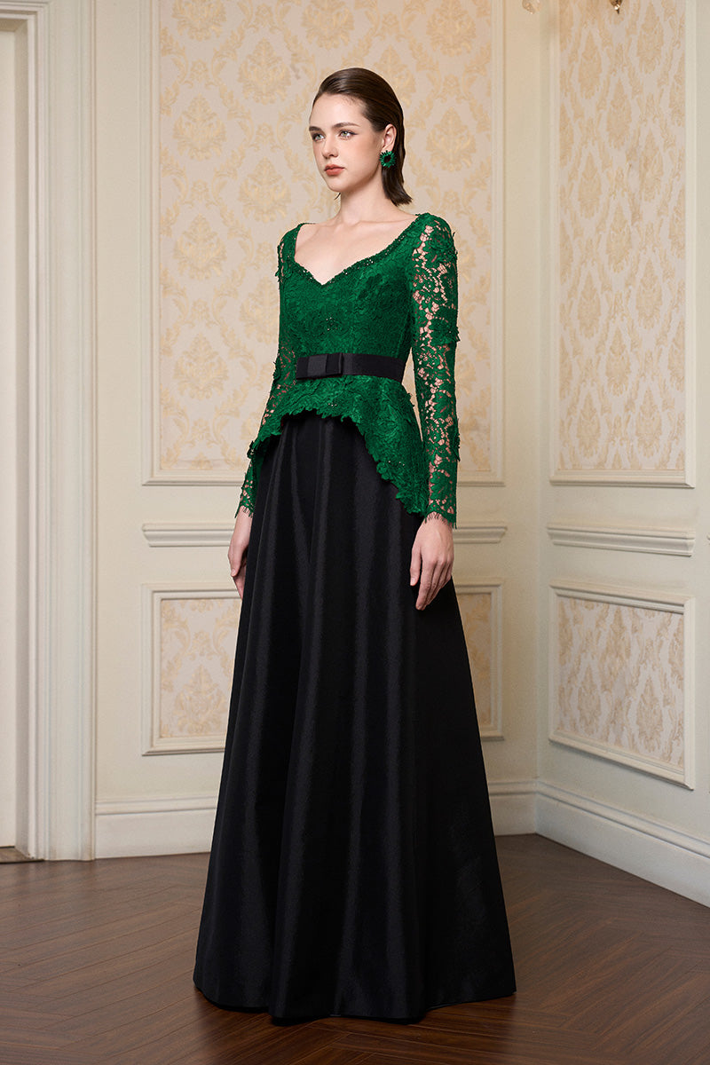 HEART SHAPED LONG SLEEVE GOWN IN GREEN | CULT MIA | I.H.F HEART SHAPED LONG SLEEVE GOWN IN GREEN | CULT MIA | I.H.F