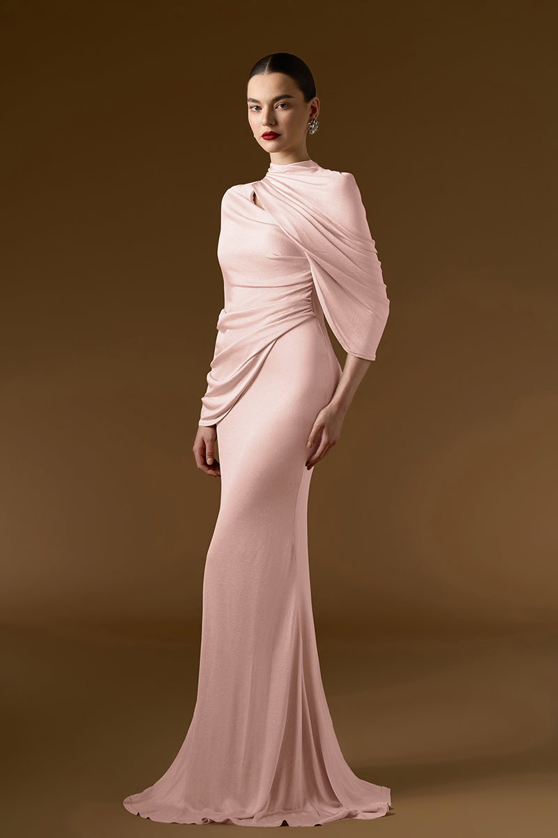 BONNIE SHIMMER JERSEY MAXI DRESS IN PINK BONNIE SHIMMER JERSEY MAXI DRESS IN PINK