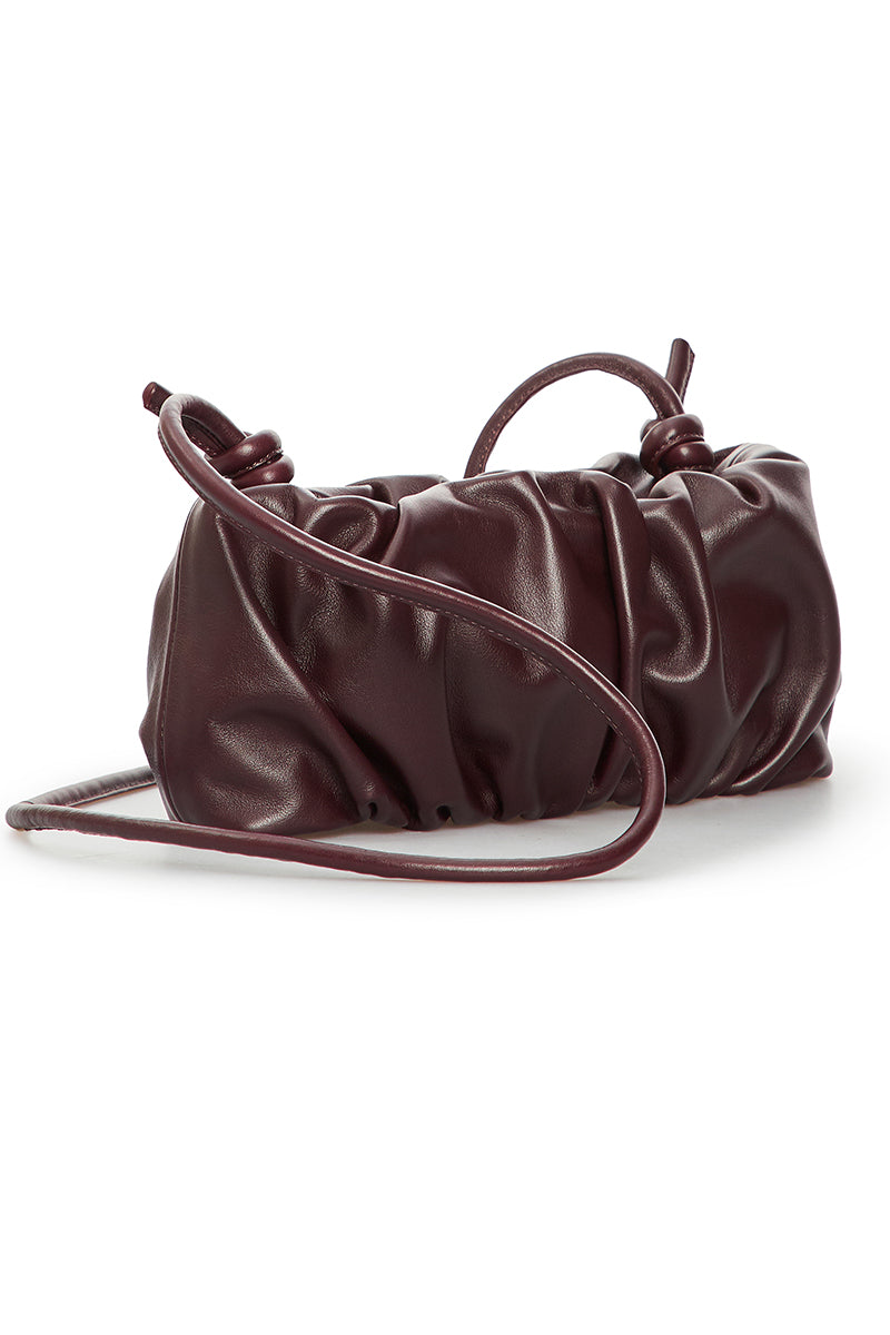 Vikele Studio Rosie shoulder bag in burgundy with sleek design and adjustable strap, perfect for stylish everyday use.