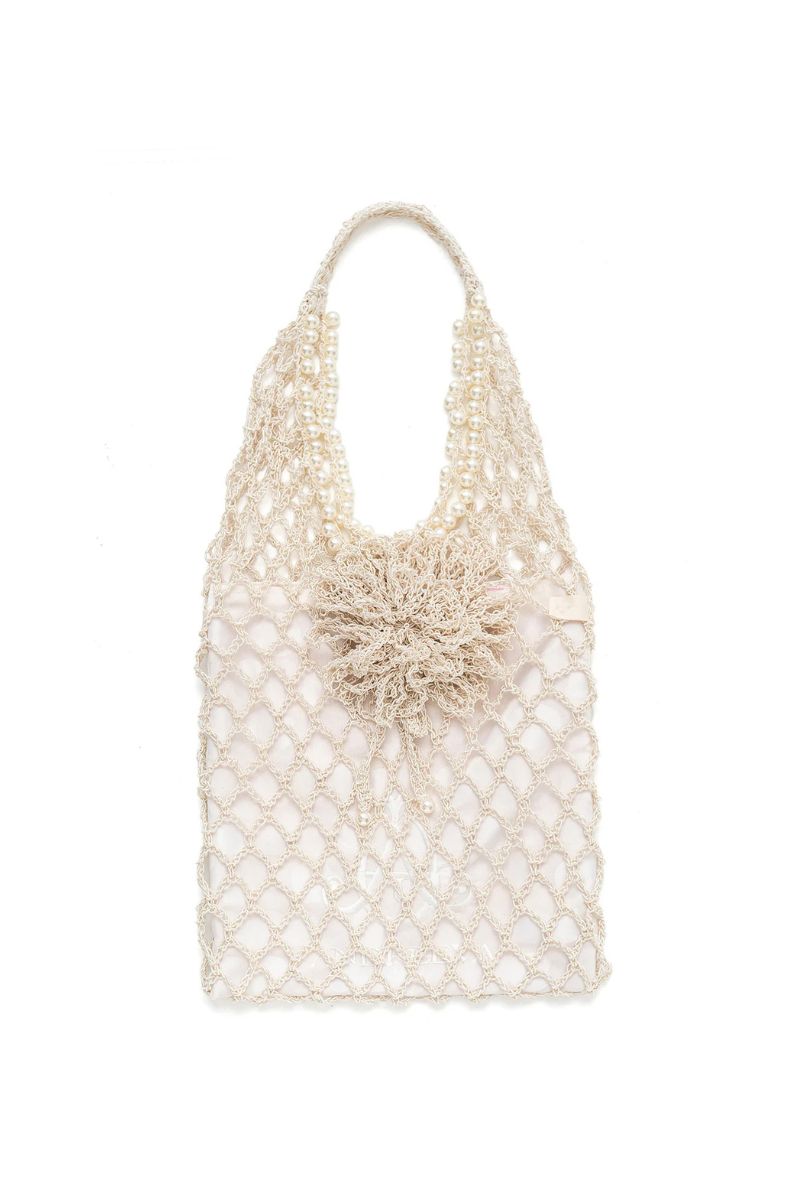 MARIGOLD SILVER HANDMADE CROCHET TOTE BAG