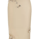 Cream Belle lace knee-length midi skirt by Stolen Stores, featuring intricate lace details and a flattering fit.