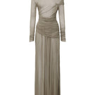 Chictopia draped jersey maxi dress in soft fabric, featuring a flowing silhouette and elegant draping detail.