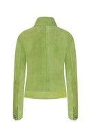ZUT Mini Alisha Green Jacket displayed flat, showcasing its stylish design and vibrant green color.