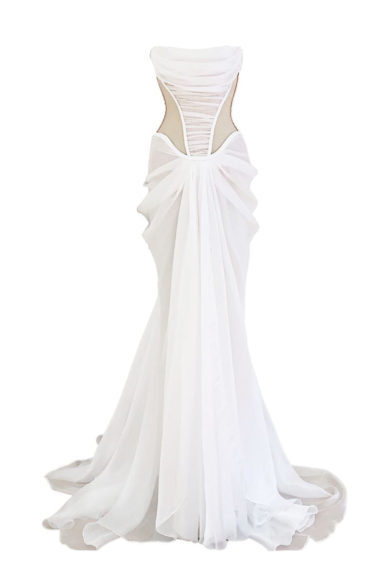 WHITE SILK CUT OUT DRESS - CULT MIA