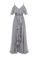 OvertheSea San Francisco gray-blue maxi dress, flowy fabric and relaxed fit, perfect for casual or summer wear.