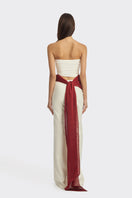 Three-tone burgundy bustier top by Stolen Stores featuring a fitted design and stylish detailing.