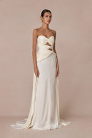 White 3-carat bustier top from Stolen Stores, featuring a fitted design and stylish strapless style.