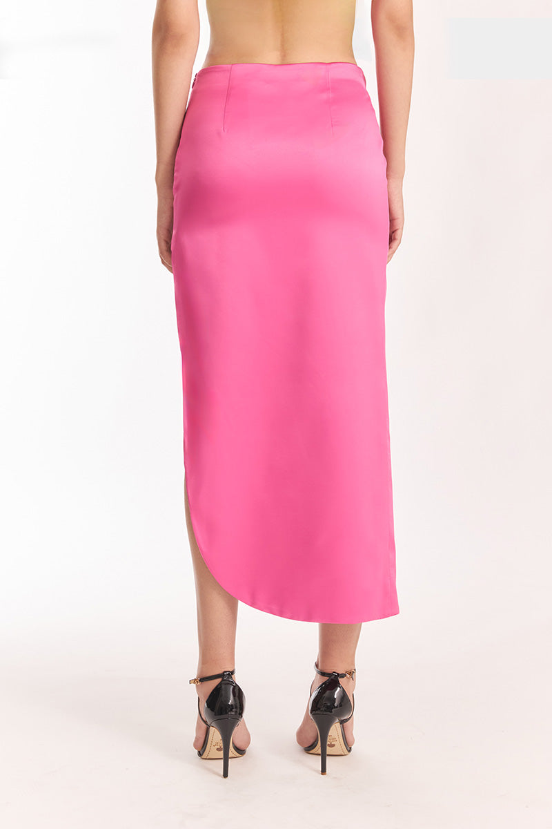 Rose pink maxi skirt from Stolen Stores, featuring a flowing design with a 3-carat hot pink color and stylish length.
